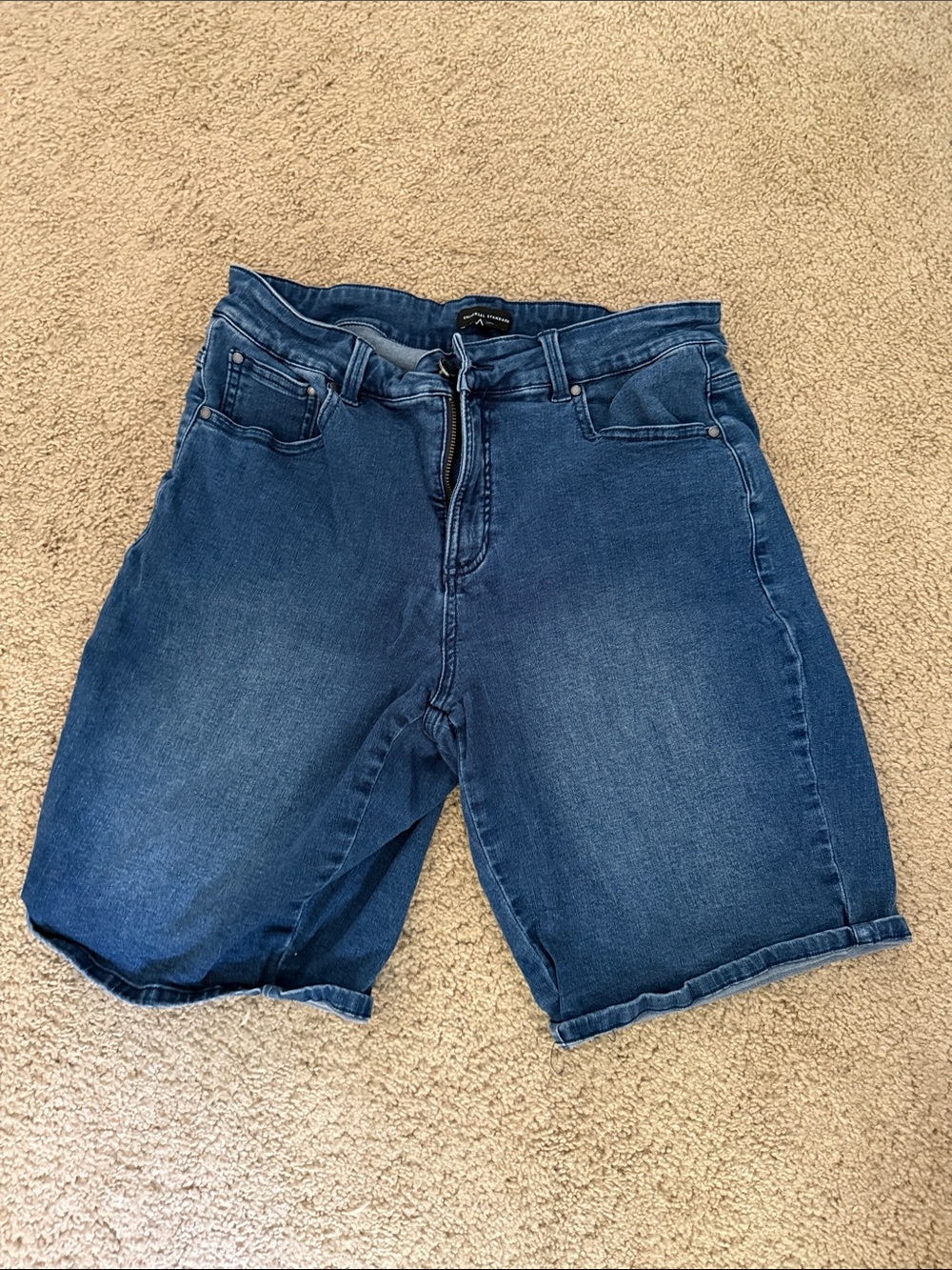 Universal Standard Indigo Denim Bermuda Shorts